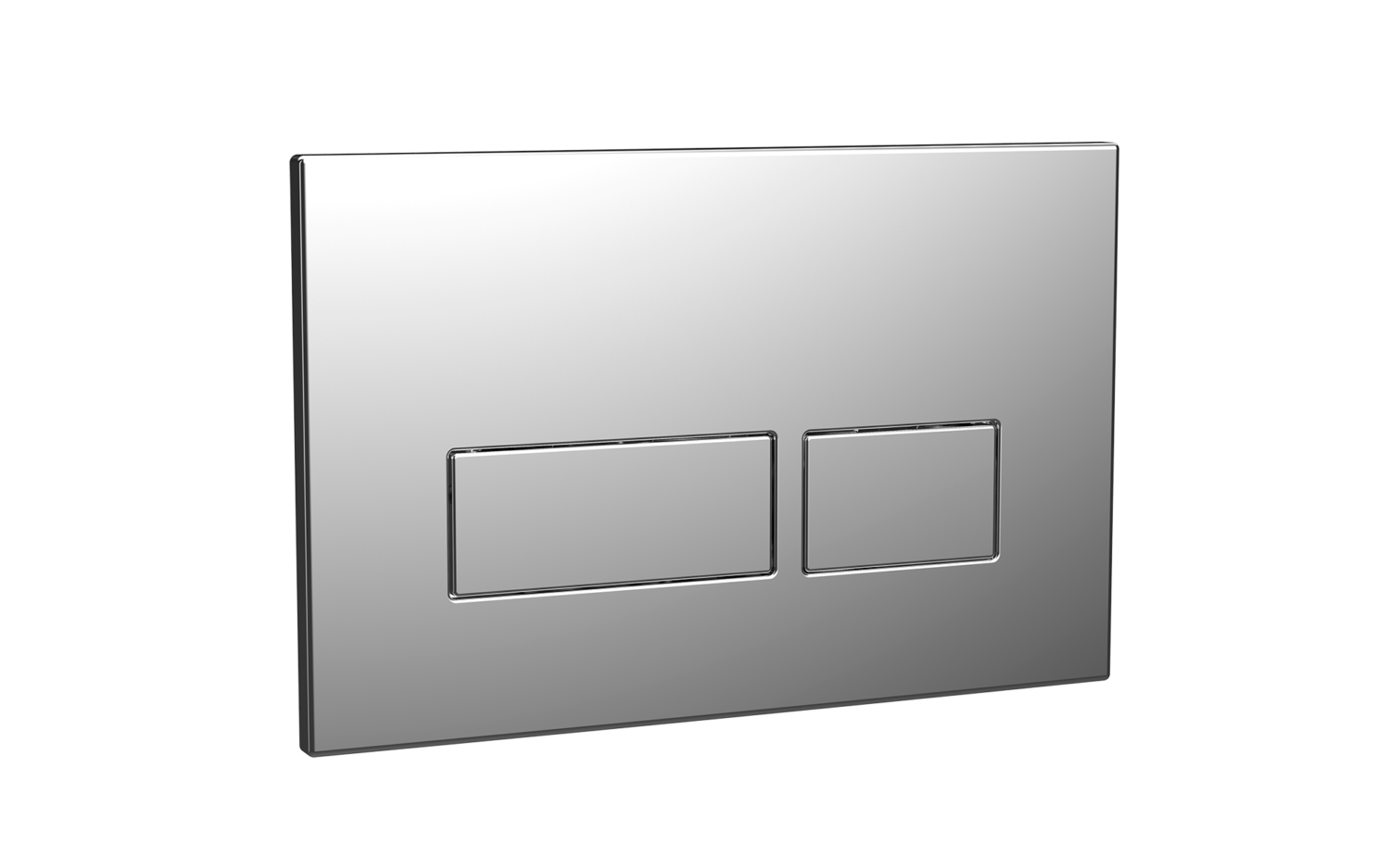 Square Chrome Dual Flush Button
