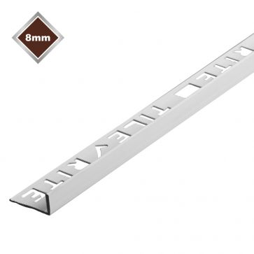 8mm White L Shaped PVC Tile Trim