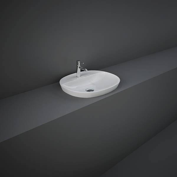 RAK Variant Oval Drop-In Wash Basin 50cm 1TH with Tap Ledge