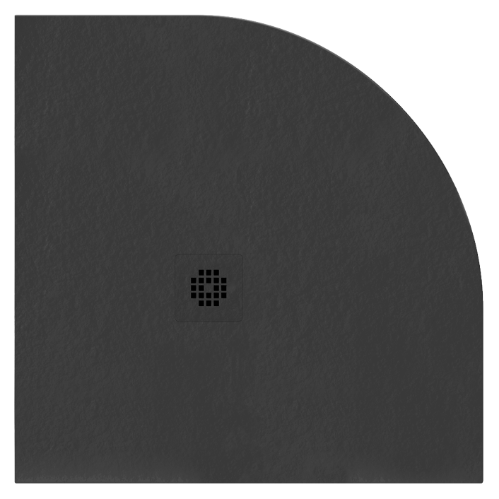 Aqualla Basalt Offset Quadrant Shower Tray, 1200 x 900mm, Left Hand, Black