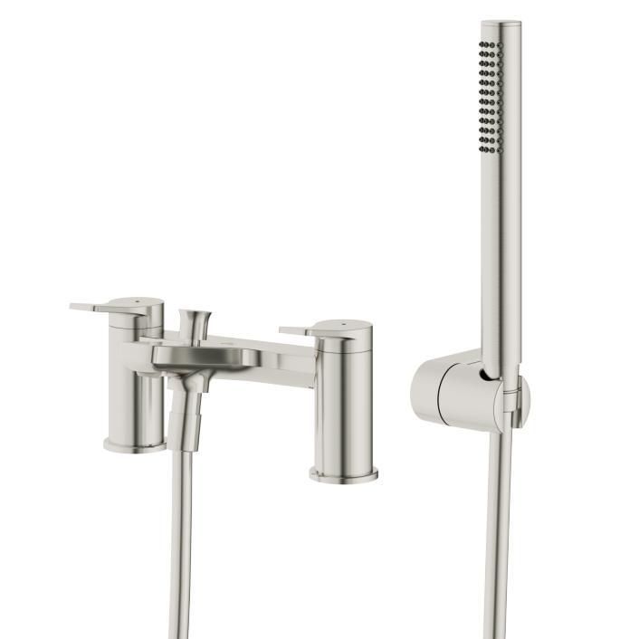 Aqualla Axis Bath Shower Mixer, Brushed Nickel