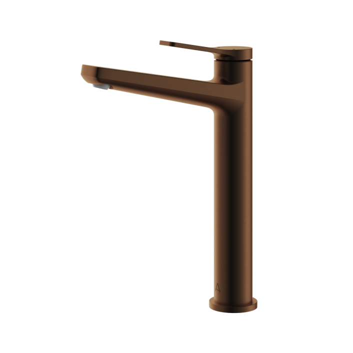 Aqualla Axis Tall Basin Mixer, Brushed Bronze