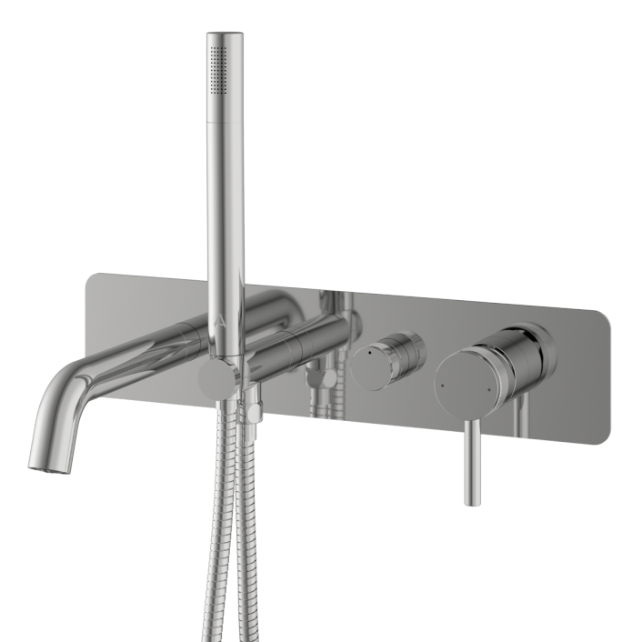 GS-ko-wbsm-ch Ferrum Wall Mounted Bath Shower Mixer, Chrome