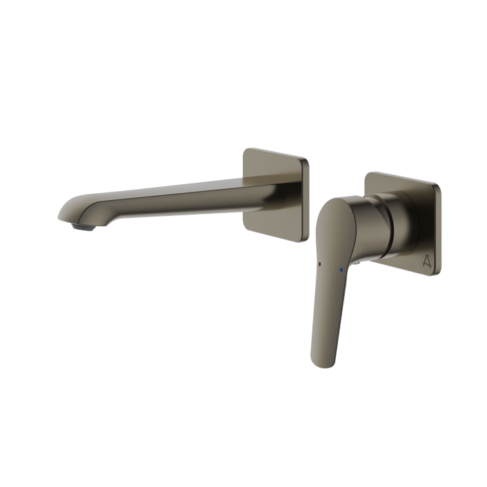 Aqualla Elodie Wall Mounted Basin Mixer, Gunmetal Grey