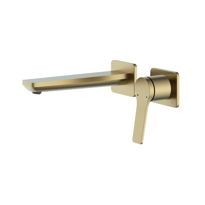 Aqualla Axis Wall Mounted Bath Filler, Brushed Brass