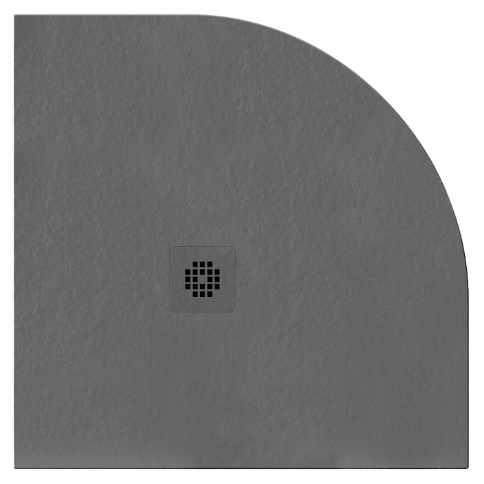 Aqualla Basalt Offset Quadrant Shower Tray, 1200 x 900mm, Left Hand, Anthracite/Graphite