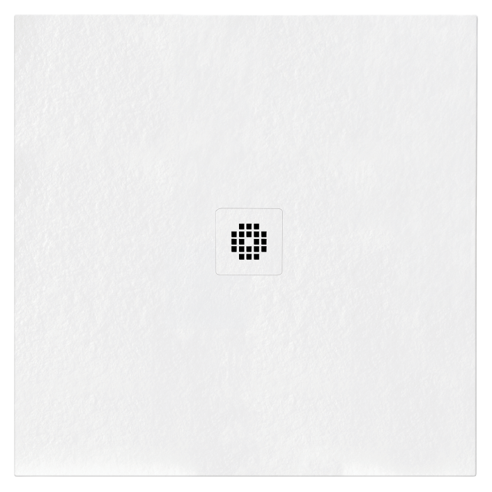 Aqualla Basalt Square Shower Tray, 1000 x 1000mm, White
