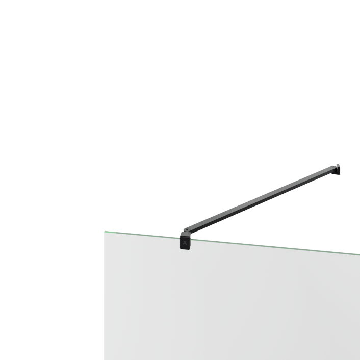 Aqualla Wetroom Angled Stabilising Bar, 650mm, Matt Black