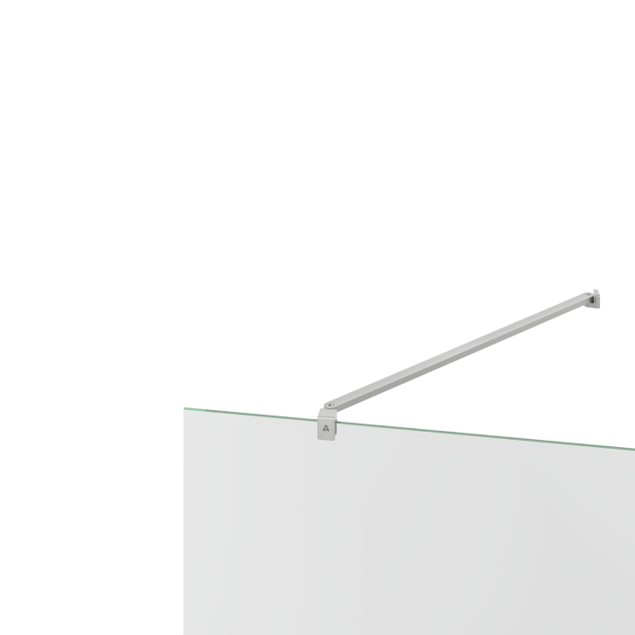 Aqualla Wetroom Angled Stabilising Bar, 650mm, Chrome