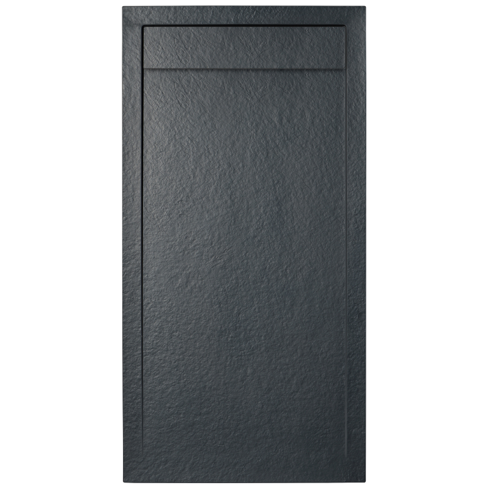 Aqualla Basalt Rectangular Shower Tray, 1000 x 800mm, Anthracite/Graphite