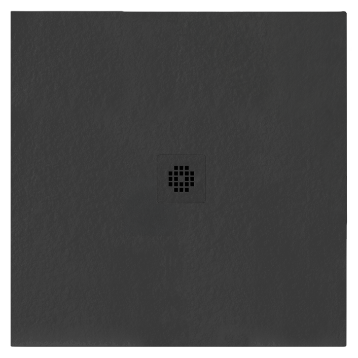 Aqualla Basalt Square Shower Tray, 900 x 900mm, Black