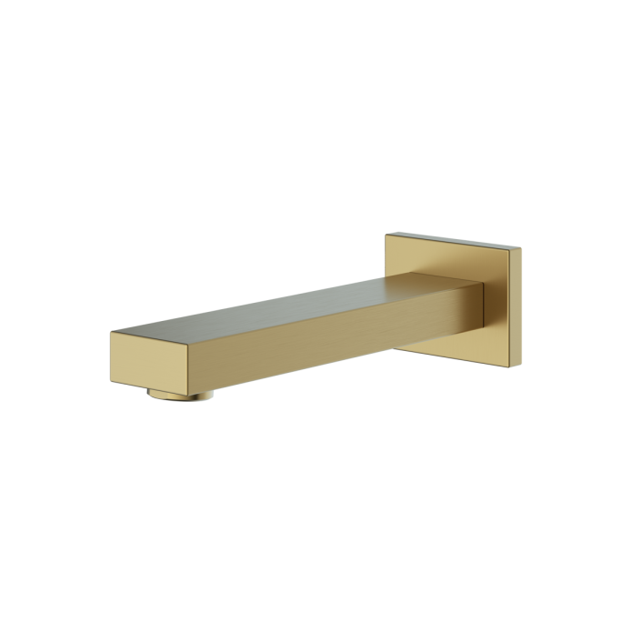 Aqualla Ferrum Square Bath Spout, Brushed Brass