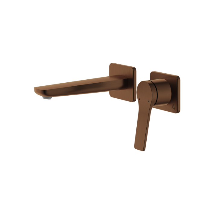 GS-av-wt-br Axis Wall Mounted Basin Mixer, Brushed Bronze