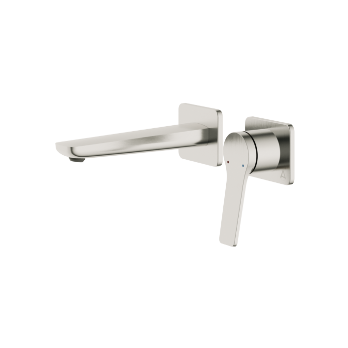 GS-av-wt-bn Axis Wall Mounted Basin Mixer, Brushed Nickel