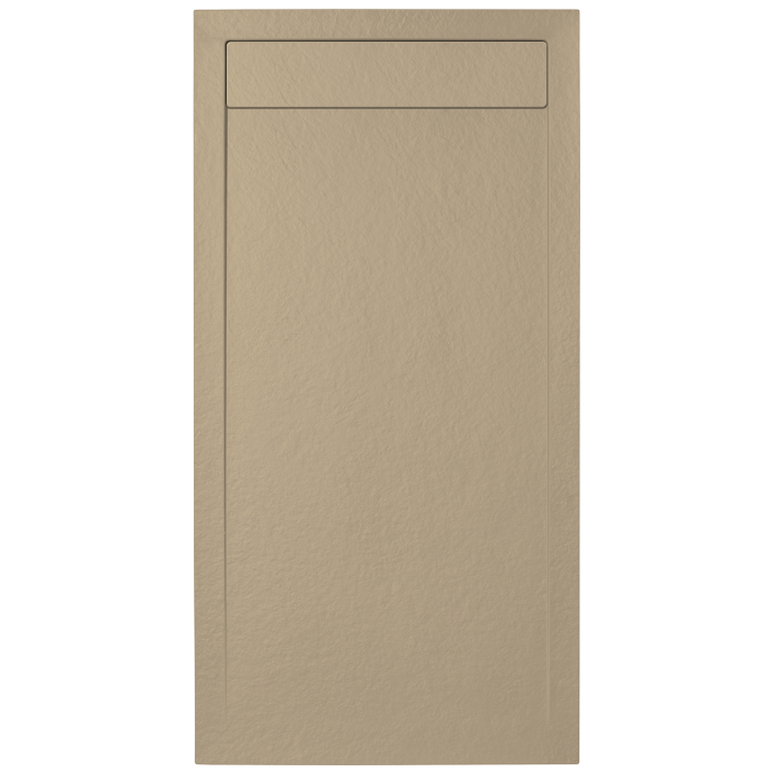 Aqualla Basalt Rectangular Shower Tray, 1000 x 800mm, Sandstone
