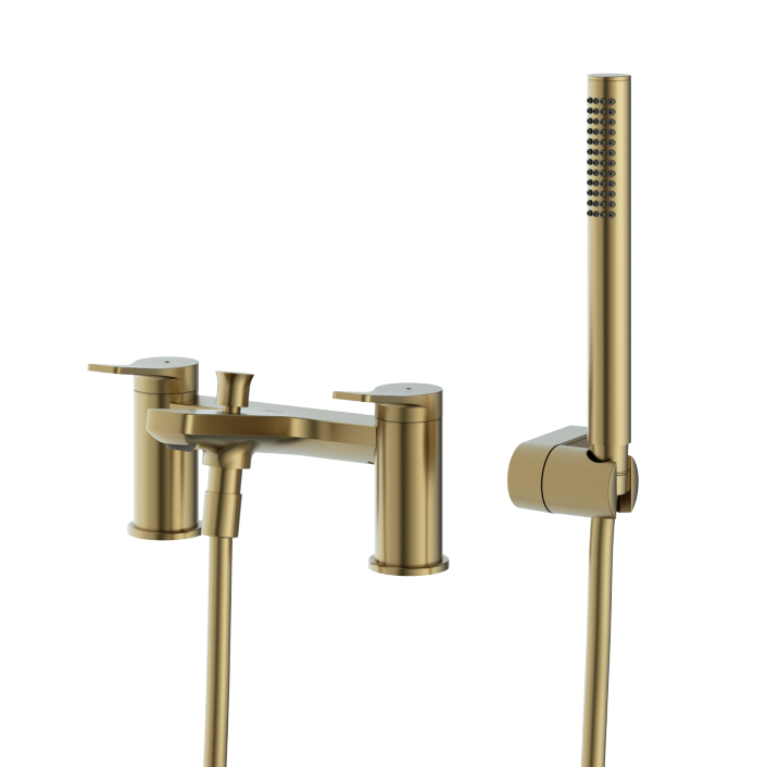 Aqualla Axis Bath Shower Mixer, Brushed Brass