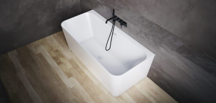GS-fstode-wh Toledo Back-to-Wall Freestanding Acrylic Bath 1700 x 800mm — Double Ended White