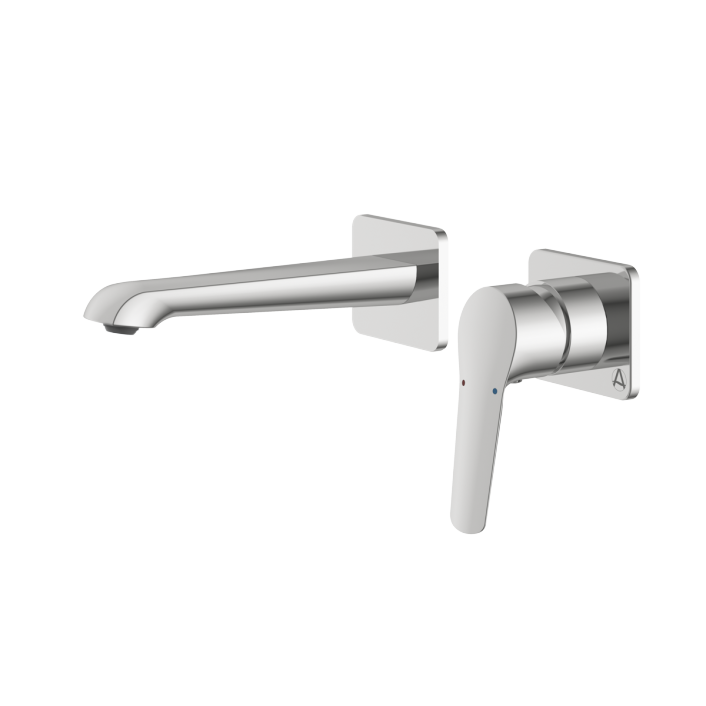 Aqualla Elodie Wall Mounted Basin Mixer, Chrome