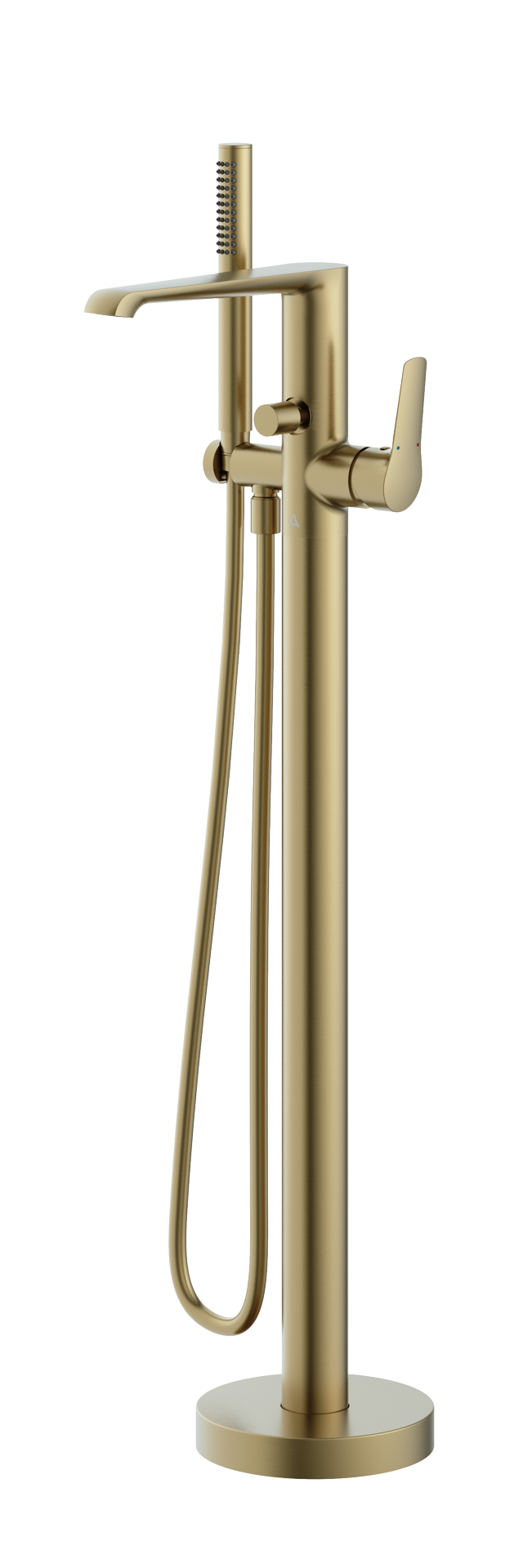Aqualla Elodie Freestanding Bath Shower Mixer, Brushed Brass