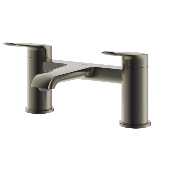 Aqualla Elodie Deck Mounted Bath Filler, Gunmetal Grey