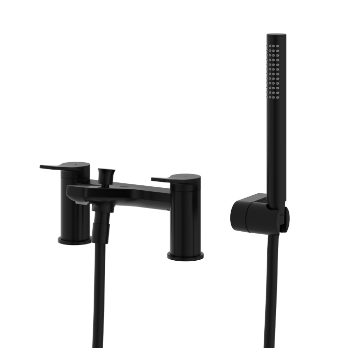 Aqualla Axis Bath Shower Mixer, Matt Black