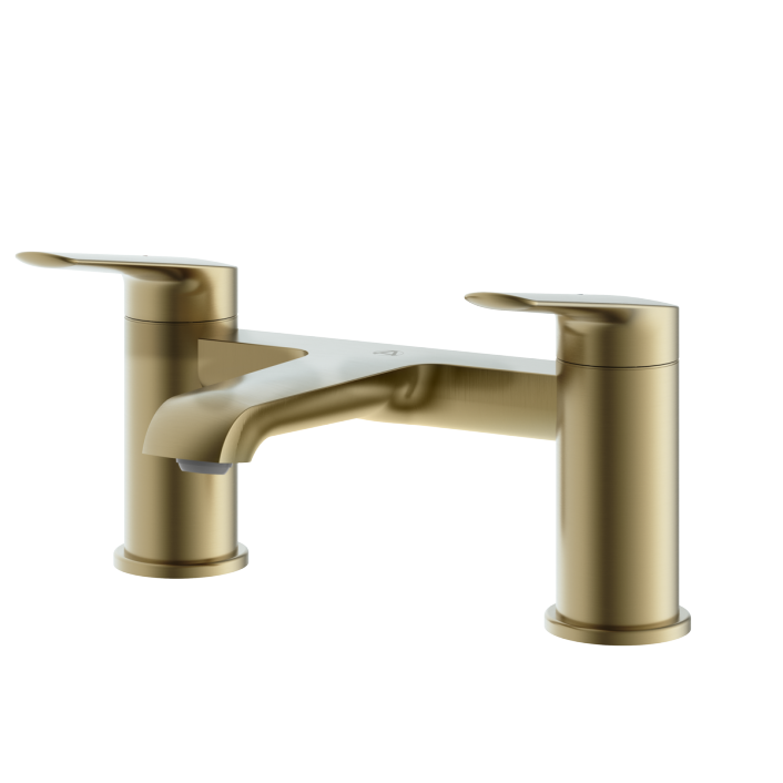 Aqualla Elodie Deck Mounted Bath Filler, Brushed Brass