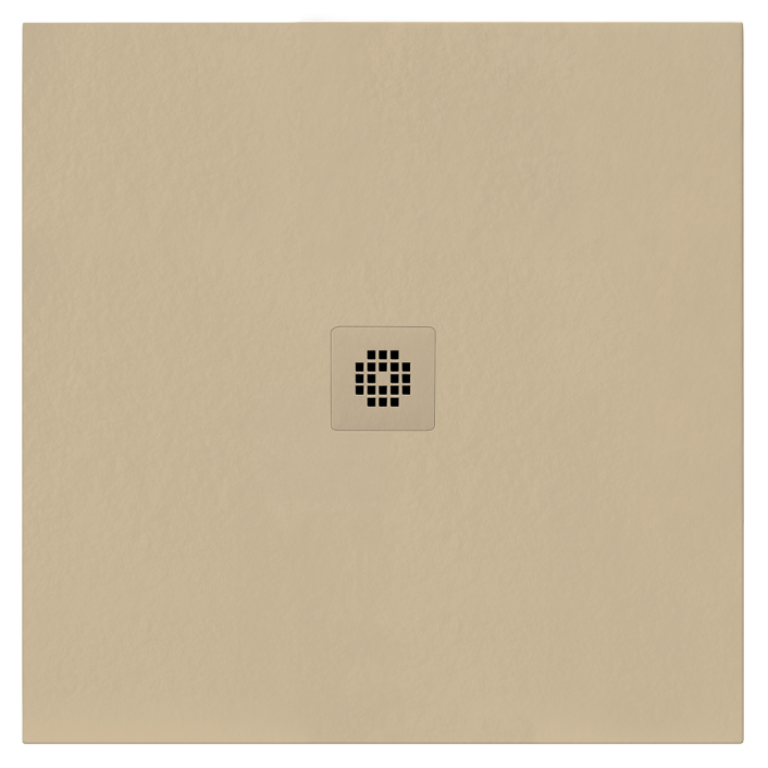 Aqualla Basalt Square Shower Tray, 900 x 900mm, Sandstone
