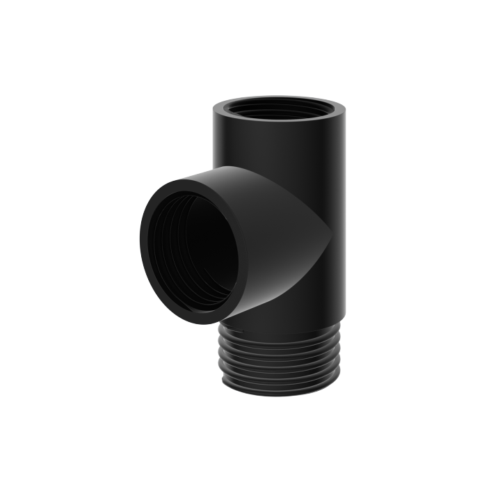 GS-eltp-bl T-Piece, Matt Black Electric Radiator Element