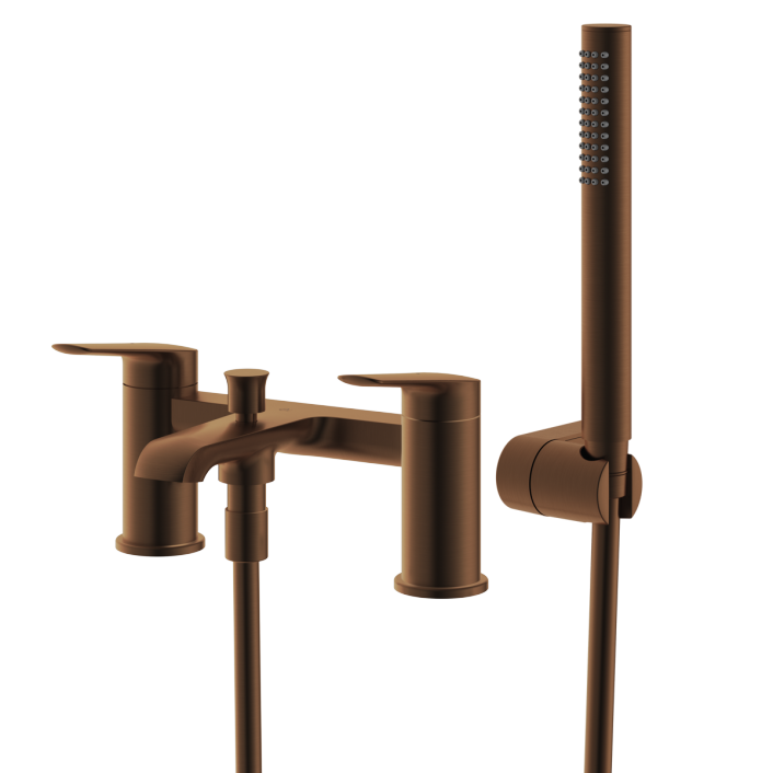 GS-ha-bs-br Elodie Deck Mounted Bath Shower Mixer, Bronze