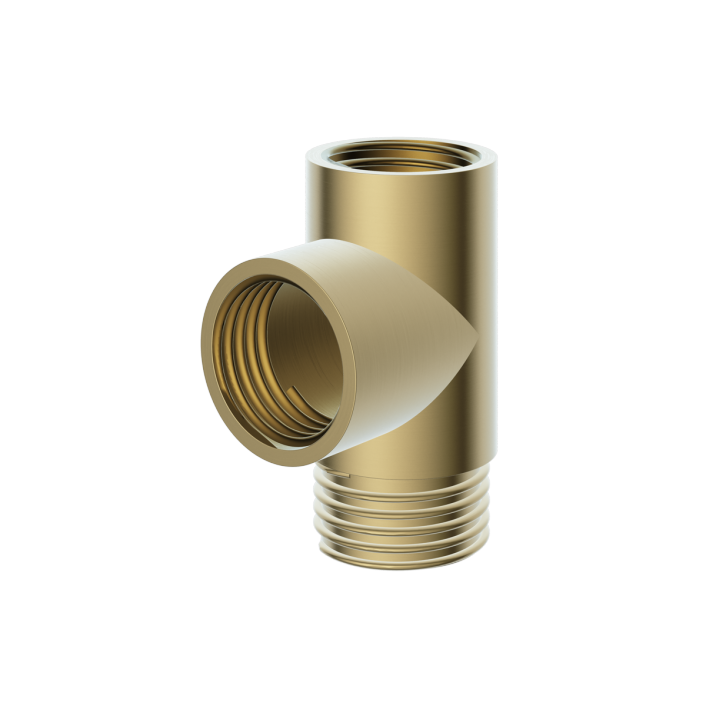 GS-eltp-bb T-Piece, Brushed Brass Electric Radiator Element