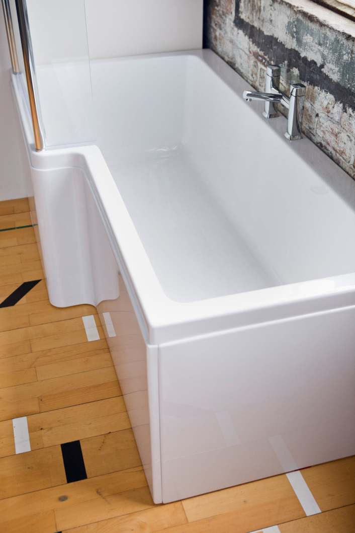 Carron Quantum Sbath 1600 Left Hand L-Shaped Carronite Bath