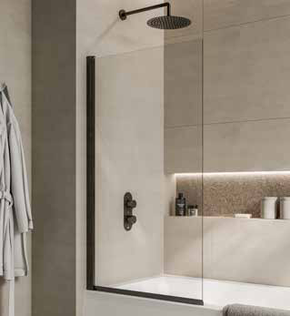 Carron Riva Modera-6 Square Hinged Bath Screen Chrome