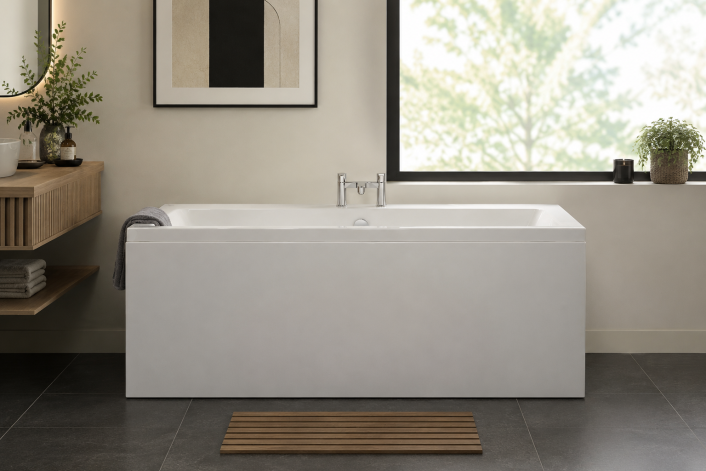 Carron Quantum 1700 x 800mm Double Ended Rectangular Carronite Bath