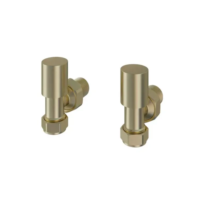 Eastbrook Angled Radiator Valves (Pair) Brushed Brass