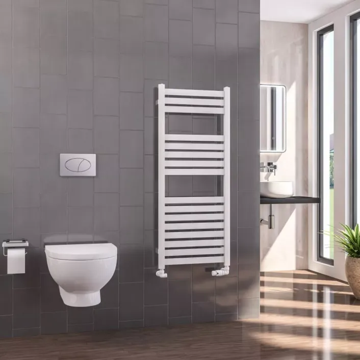 Eastbrook Defford 1200 x 500mm Towel Rail Gloss White