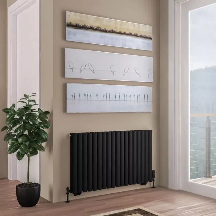 Eastbrook Tunstall Double 600 x 1061 Radiator Matt Black