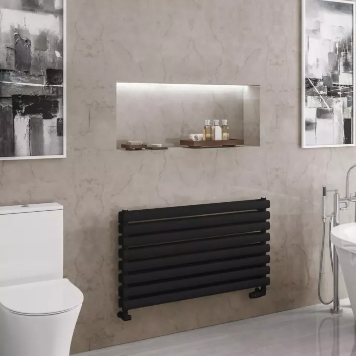Eastbrook Tunstall Double 560 x 1000 Towel Rail Matt Black