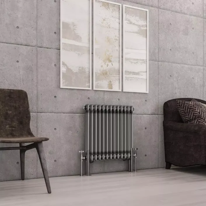 Eastbrook Imperia 2 Column Radiator 600 x 605mm Bare Metal