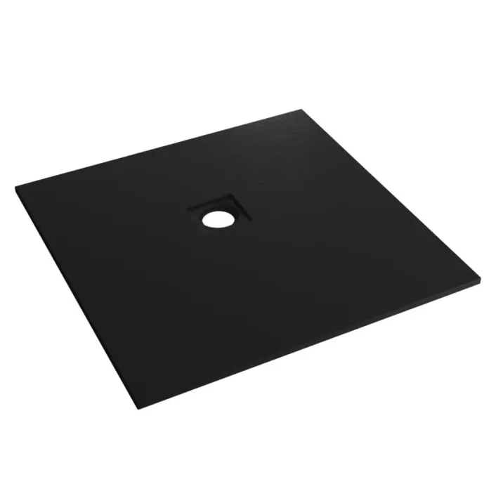 Eastbrook Crossland 800 x 800mm Square Shower Tray with Slate Finish - Black