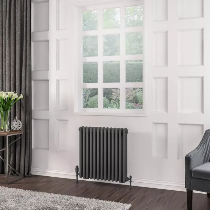 Eastbrook Rivassa 3 Column Rad. 600x608mm Matt Anthracite