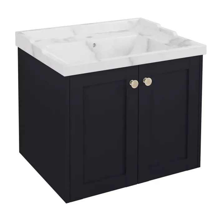 Eastbrook Hardwick 60CM 2 Door Square Wall Hung Basin Vanity Unit - Anthracite
