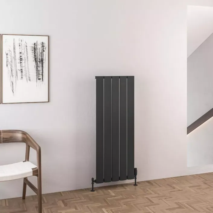 Eastbrook Malmesbury 1200 x 470 Aluminium Radiator Matt Anthracite