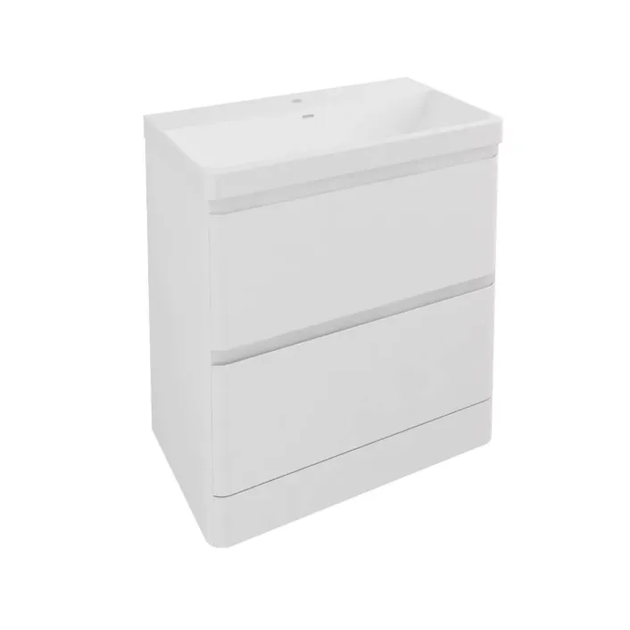 Eastbrook Grovely 80cm Floorstanding Drawer Vanity Unit - High Gloss White