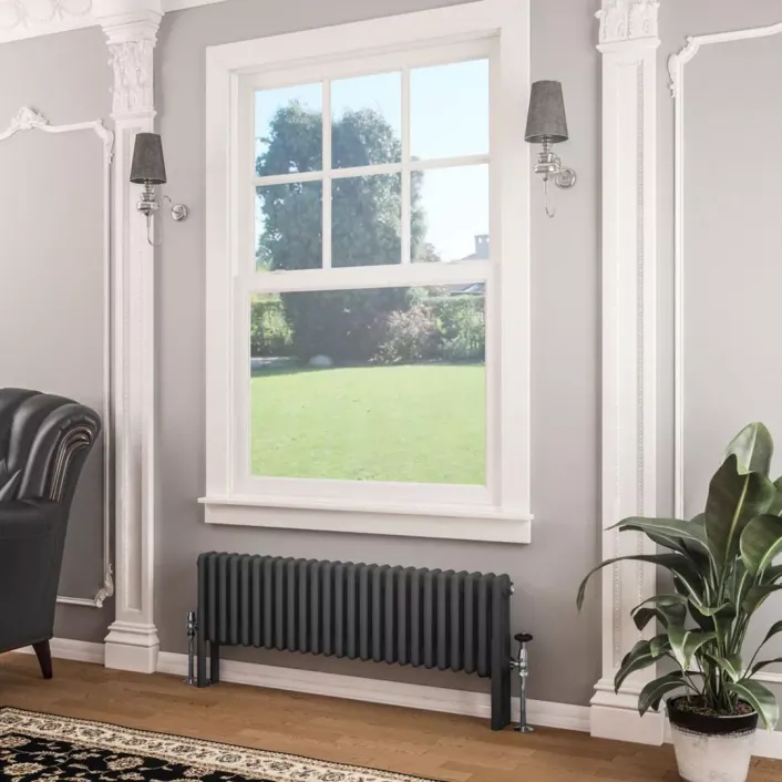 Eastbrook Imperia 3 Column Radiator 300 x 1145mm Matt Anthracite