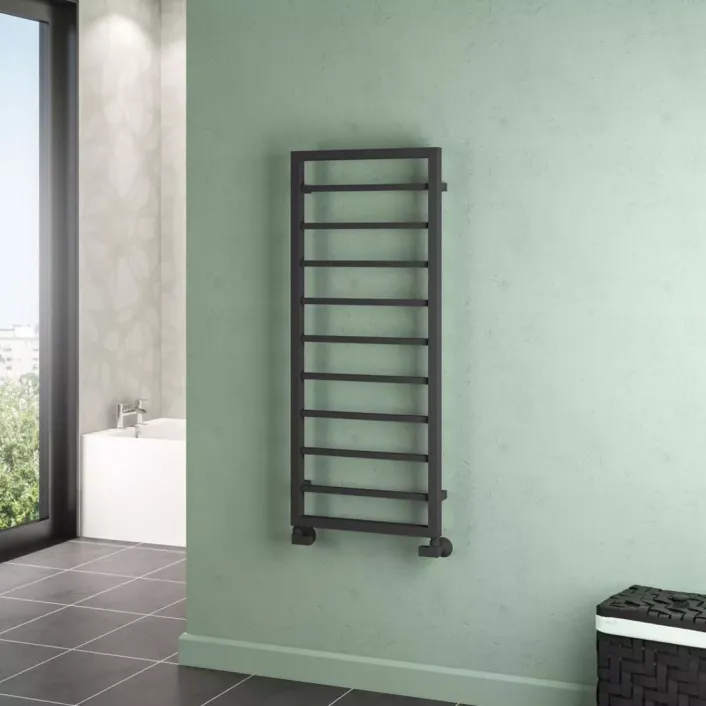 Eastbrook Ryton 1200 x 500mm. Towel Rail Matt Anthracite