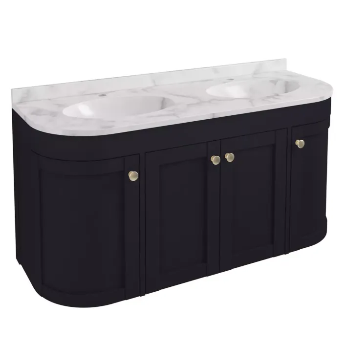 Eastbrook Hardwick 120CM 4 Door Double Bowl Wall Hung Basin Vanity Unit - Anthracite