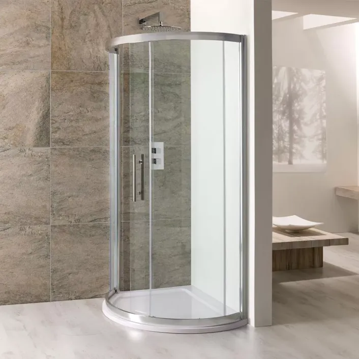 Eastbrook Volente 6mm Easy Clean 1000x850/650mm Spacesaver Offset Quadrant Shower Enclosure - Chrome