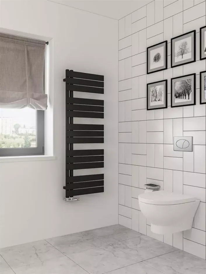 Eastbrook Helmsley 1400 x 500 Towel Rail Matt Black