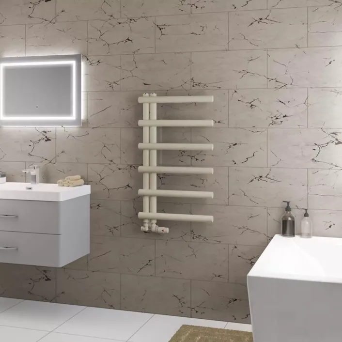 Eastbrook Marlow E-Style 850 x 500 Towel Rail Matt Cappuccino