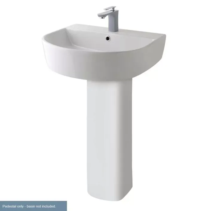 Eastbrook Metro 690mm Slim Rim Full Pedestal with Fixings - White